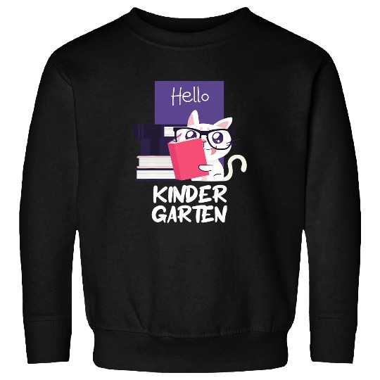 Book Fun kindergarten cat book girls boys teacher team kinder squad 1 Sweatshirts