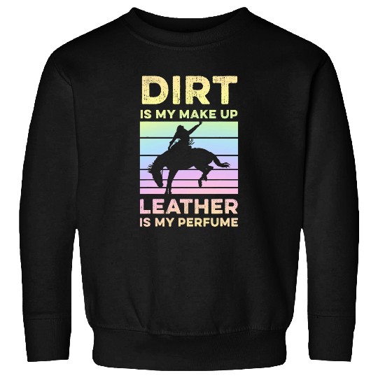 Horse Pet Womens Rodeo Horse Riding Bronc Quote Pastel Rainbow Sweatshirts