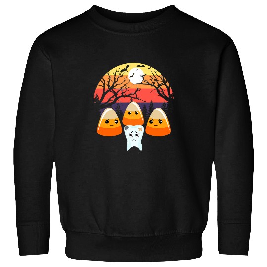 dentists Job Tooth Decay Candy Corn Halloween Spooky Trick Or Treat Teeth Sweatshirts