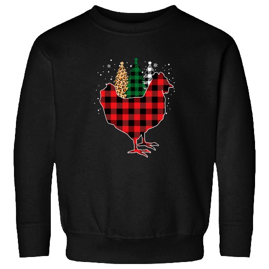 Chicken Pet Chicken Tree Leopard print Christmas Pajamas Sweatshirts