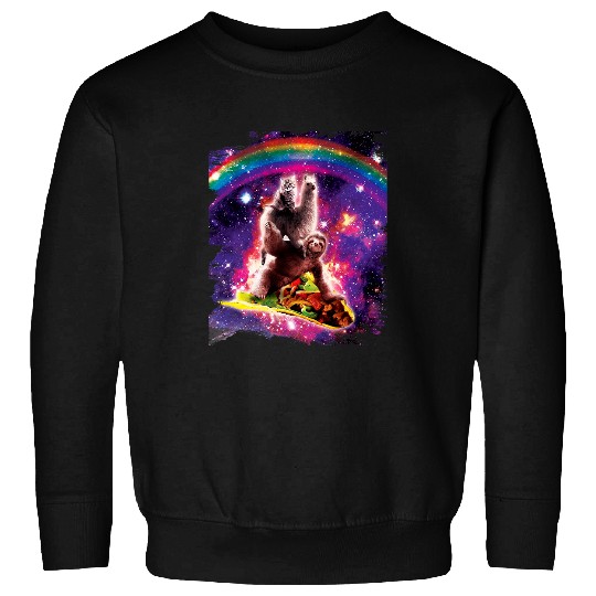 Sloth Pet Space Cat Llama Sloth Riding Taco Sweatshirts