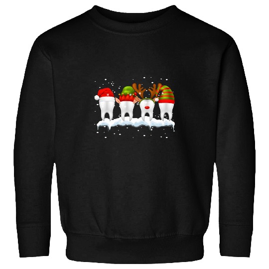 dentists Job Christmas Dental Clinic Tooth xmass Teeth Hygienist Sweatshirts