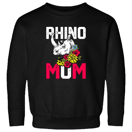 Rhino Pet Mom Rhinoceros Cute Floral Rhina Mama Mothers Day Sweatshirts