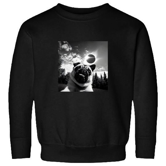 Pug Pet Solar Eclipse 2024 Pug Meme Sweatshirts