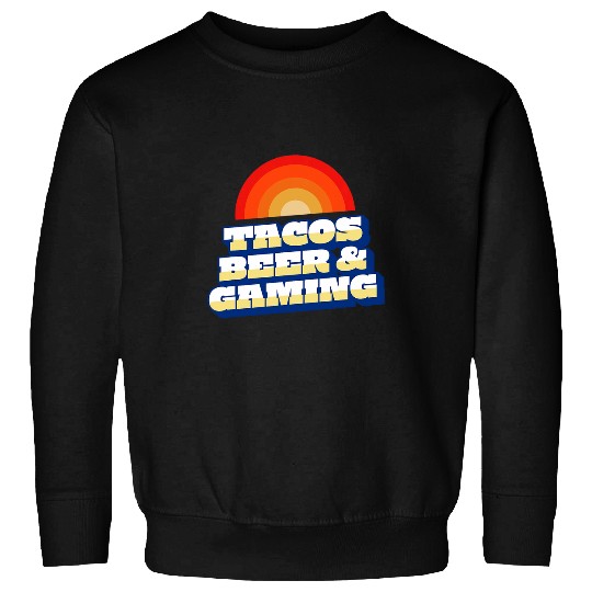 Beer Fun Tacos Beer Gaming Funny Retro Gamer vintages Video Game 2 Sweatshirts
