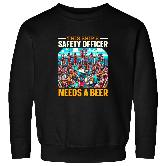 Beer Fun Muster Drill Alcohol Drinker Drinking Beer Cruise Ship 9 Sweatshirts