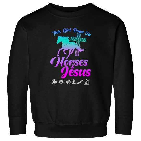 Horse Pet This Girl Runs on Horses 2Jesus Graphic Plus Size Sweatshirts