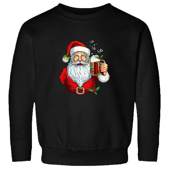 Beer Fun Bad Santa Claus Beer Mug Funny Beer Drinking Christmas Sweatshirts
