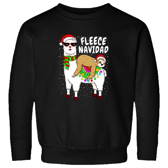 Sloth Pet Fleece Feliz Navidad Sloth Llama Cute Animals Christmas Sweatshirts