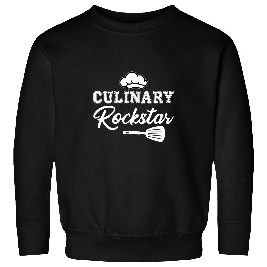 Culinary Rockstar Chef knifes Flames Cooking Foodie Design Sweatshirts