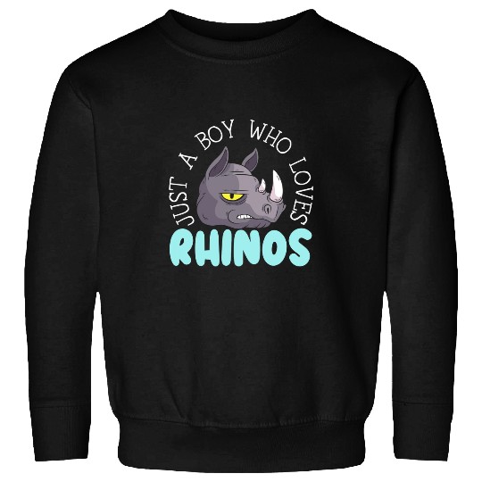 Rhino Pet Just A Boy Who Loves Rhinos Rhinocerus Wildlife Animal Sweatshirts