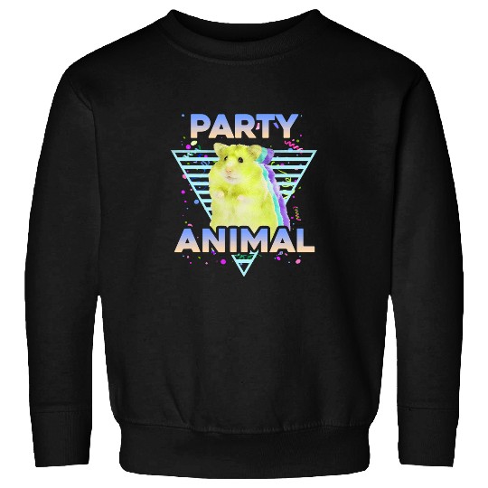 Hamster Pet PARTY ANIMAL Funny Hamster Lover Quote Joke Retro Graphic Sweatshirts