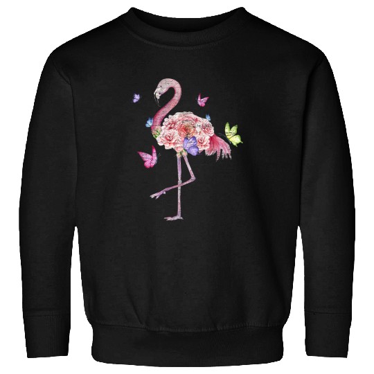 Flamingo Pet Flowers Butterflies Sweatshirts