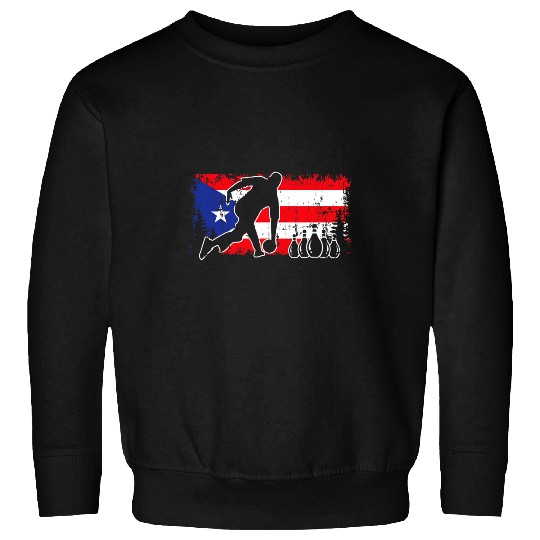 Puerto Rico Flag Bowling League Team Coachs Cool Bowler Sweatshirts