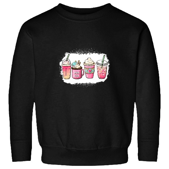 Coffee Fun Mom Fuel Mothers Day Mama Latte Tea Coffee Lover Bleached Sweatshirts