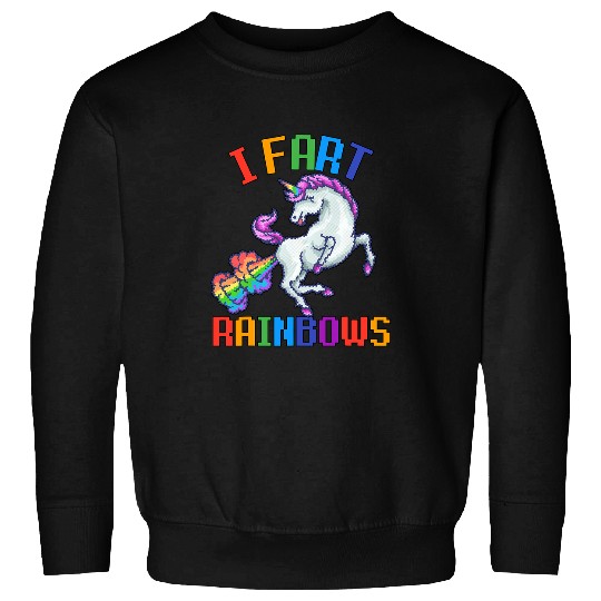 Unicorn Pet I Fart Rainbows Funny Unicorn Sarcastic Humor Retro Gamer Sweatshirts