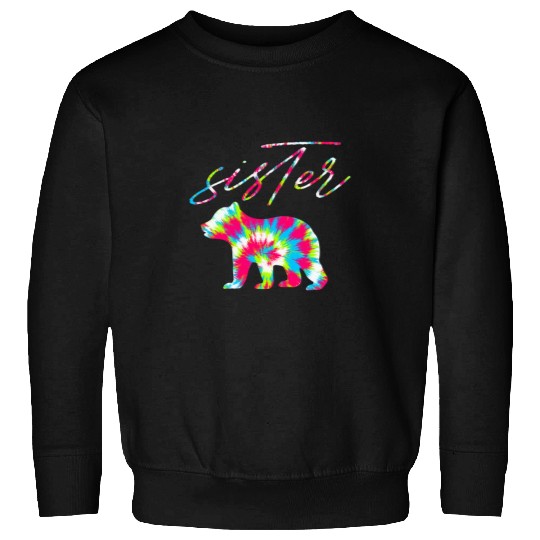 Bear Pet Sister Bear Tie Dye Matching Mom Daughter Big Sister Sweatshirts