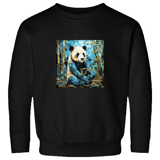 Panda Pet Gilded Tranquility A Kintsugi Panda in Bamboo Harmony Sweatshirts