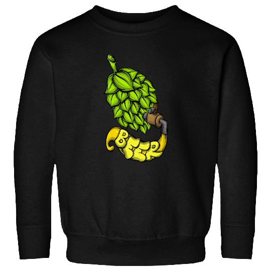 Beer Fun Beer Drinker Alcohol Beer Hops With Tap Drinking Beer Sweatshirts