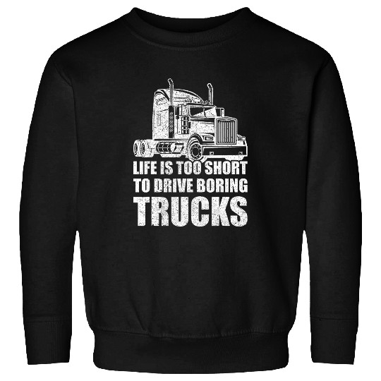 Truck Fun Semi Trailer Truck Design for a Big Rig Truck Driver Sweatshirts