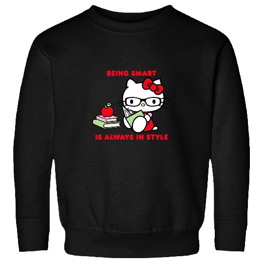 Book Fun Hello Kitty Being Smart Is Always In Style Books Student Sweatshirts