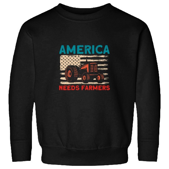 Tractor Fun Farmer Farm Agriculture America Needs Farmers 2 Sweatshirts
