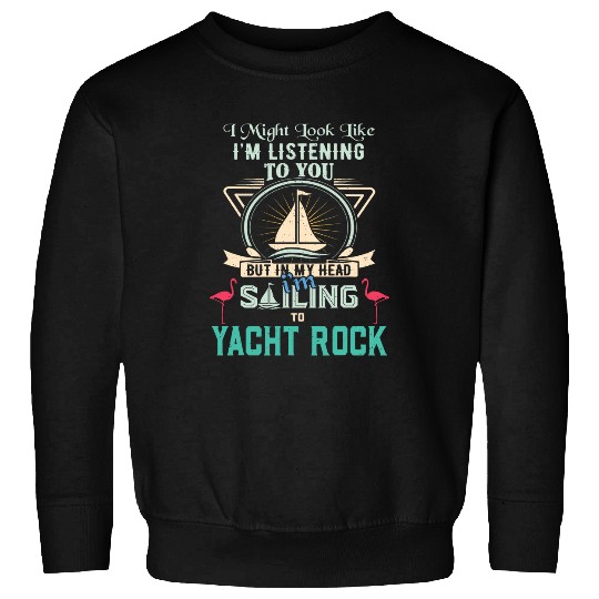 Flamingo Pet Funny Retro Sailing Yacht Rock Flamingo Distressed Design Sweatshirts