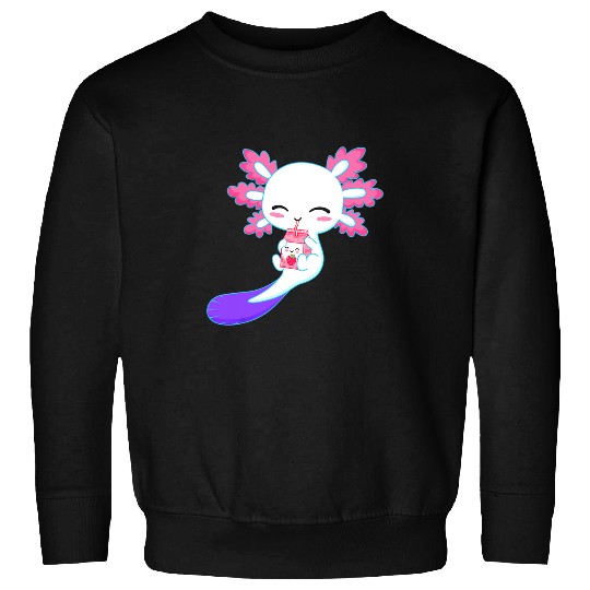 Axolotls Pet Japanese Strawberry Milk Anime Pink Kawaii Axolotls Sweatshirts