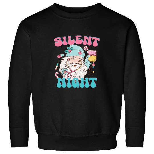nurses Job Retro Silent Night ICU nurses Christmas Intensive Care Unit 1 Sweatshirts