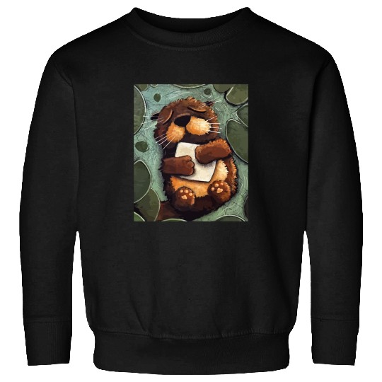 Otter Pet Otters sleeping Sea Otter Party Animal Kindergarten Sweatshirts
