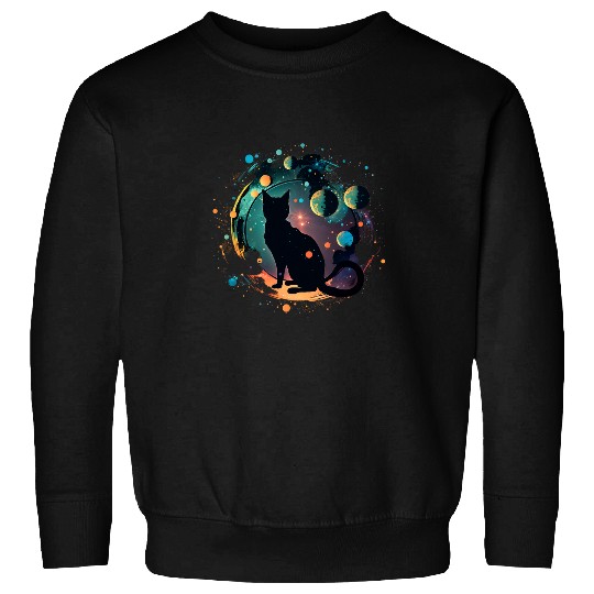 Astronaut Job Cat or Funny Space Cat on Galaxy Cat Sweatshirts