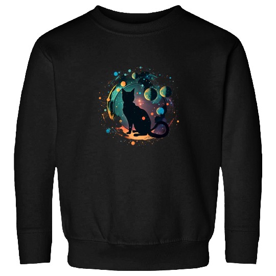 Astronaut Job Cat or Funny Space Cat on Galaxy Cat Sweatshirts