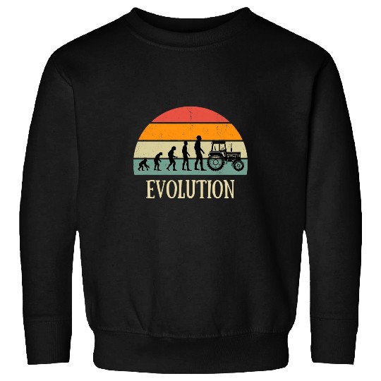 Tractor Fun driving Evolution Tractor Gift Farmer Humor Men Sweatshirts
