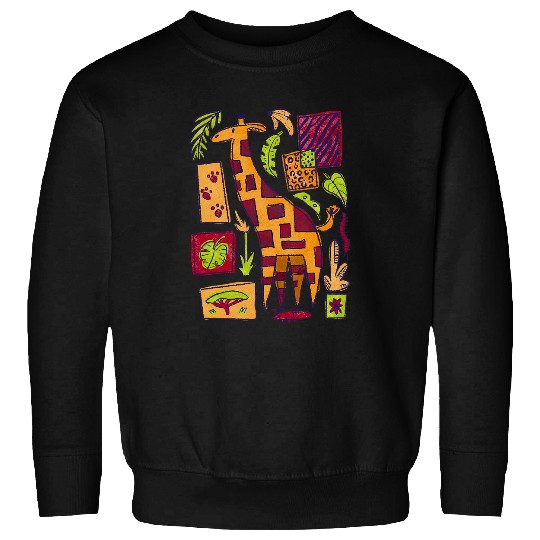 Giraffe Pet Retro 1950s Midcentury Jungle Safari Pattern for Kid Sweatshirts
