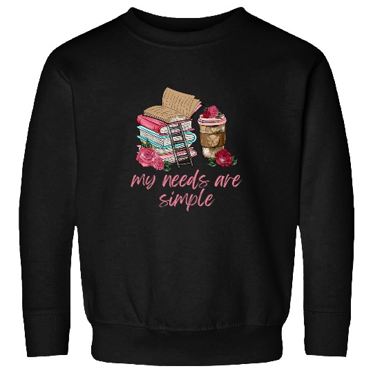 Book Fun Pink Valentines Day Latte Coffee Books and Roses Sweatshirts
