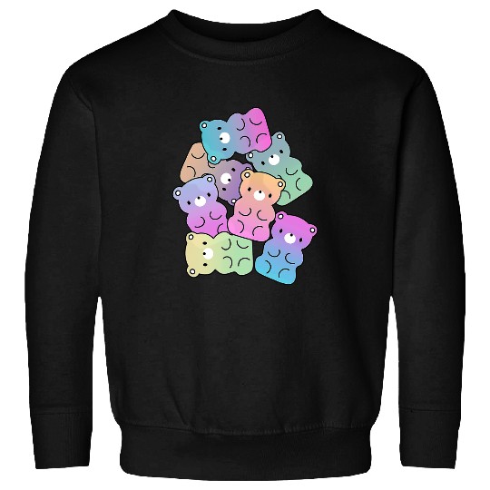 Bear Pet Cute Rainbow Gummy Bear Design Kawaii Aesthetic Teens Sweatshirts