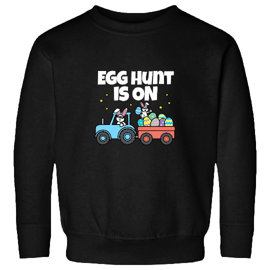 Tractor Fun Egg Hunt Is On Tractor Easter Eggs Cute Boys Kids Toddler Sweatshirts