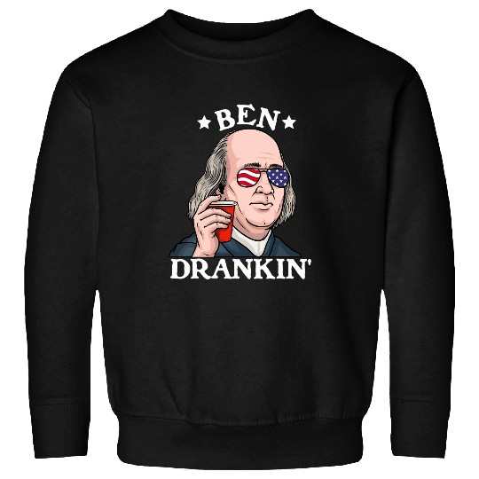 Beer Fun 4th Of July Mens Ben Drankin Funny Beer Drinking BBQ Party Sweatshirts