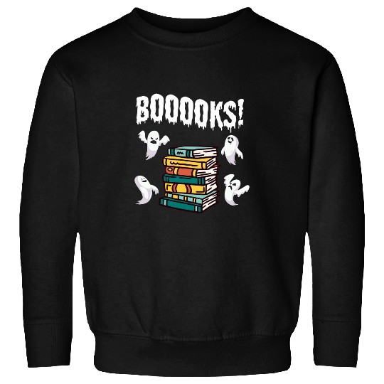 Book Fun Booooks ghosts Reading Books Halloween Librarian Teacher Sweatshirts