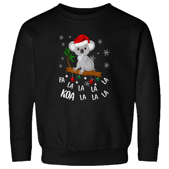 Koala Pet Fa la la Koala Cute Koala Bear in Christmas Hat Santa Sweatshirts