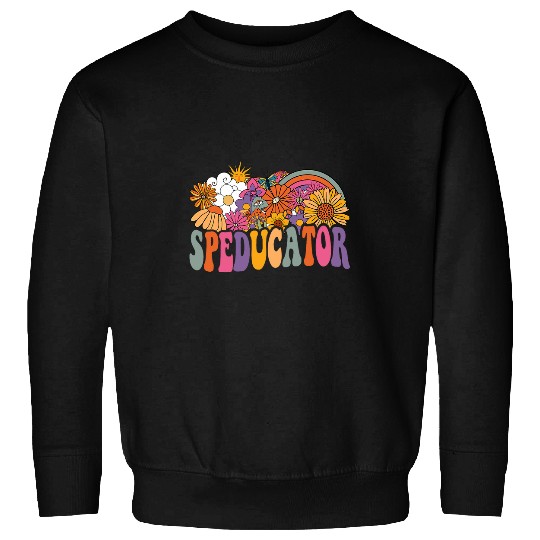 Groovy Speducator Leopard Special Education SPED teacher Sweatshirts