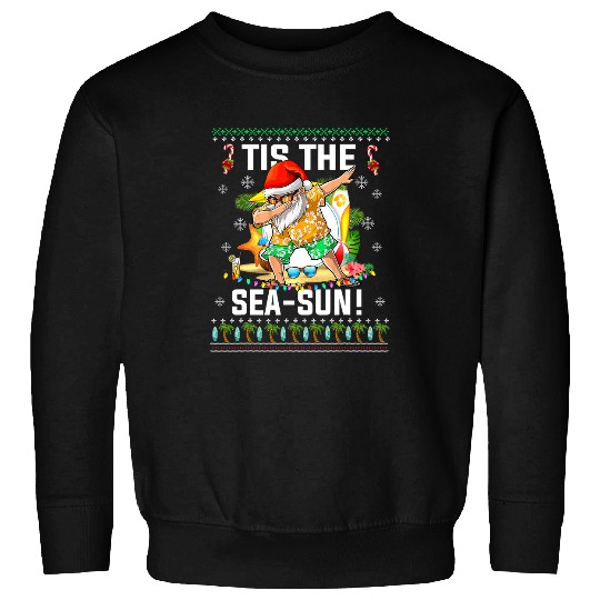 Flamingo Pet Santa Claus Flamingo Float Tis the SeaSun Christmas in July 6 Sweatshirts
