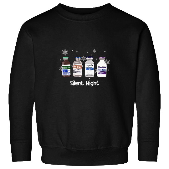nurses Job Retro Silent Night ICU nurses Christmas Intensive Care Unit 2 Sweatshirts
