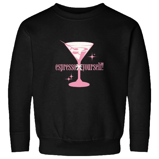 Wines Fun Espresso Martini Pink Bow Graphic For Girl Women Sweatshirts