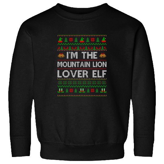 Lion Pet Family Matching Ugly Mountain Lion Lover Elf Christmas Sweatshirts