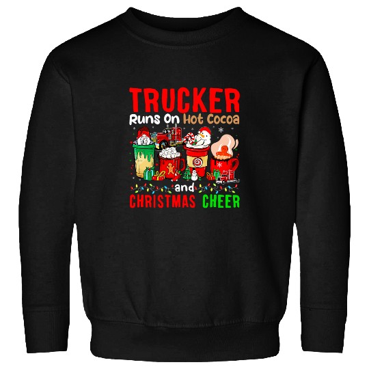 Truck Fun Runs On Hot Cocoa And Christmas Cheer Gnome Lover Sweatshirts