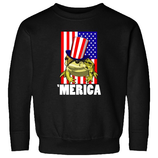 Frog Pet Merica American Flag Frog Funny Women Frog Love Sweatshirts