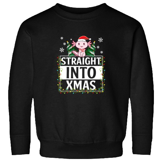 Axolotls Pet Into xmass Christmas Light Funny Axolotls Christmas 277 Sweatshirts
