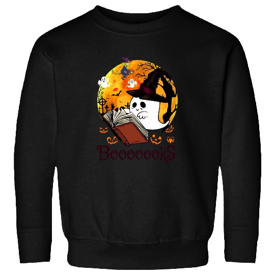 Book Fun Booooks ghosts Halloween Librarian Reading Teacher Sweatshirts