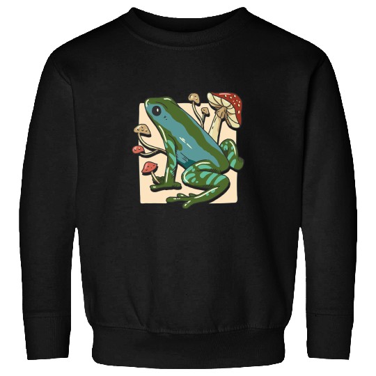 Frog Pet Magical Fungi Cottagecore Frog Mushroom Aesthetic Cute Sweatshirts